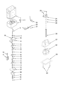 Motor And Ice Container Parts Diagram and Parts List for KBUDT4265E 04 Thermador Refrigerator