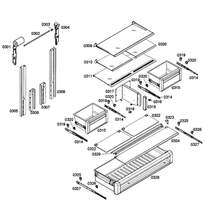 Shelfs Refrig Diagram and Parts List for T36IT71NNP 02 Thermador Refrigerator