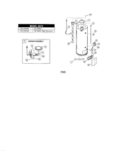Water Heater Diagram and Parts List for 153339620  Kenmore Water Heater