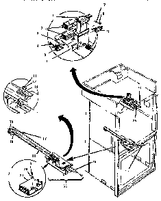 Latch Assemblies Diagram and Parts List for CMT127  Thermador Microwave