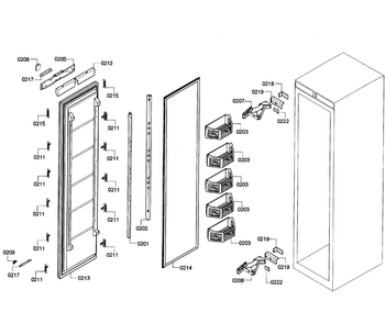 Door Assy Diagram and Parts List for T24IF70NSP 47 Thermador Freezer
