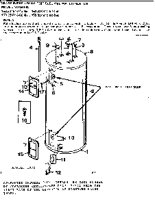 Non-functional Replacement Parts Diagram and Parts List for 153324510  Kenmore Water Heater