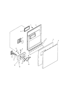 Door Assembly Diagram and Parts List for SHU5312UC 12 Bosch Dishwasher