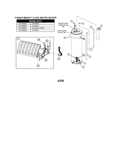 Water Heater-50 Gallon Diagram and Parts List for 153330652  Kenmore Water Heater