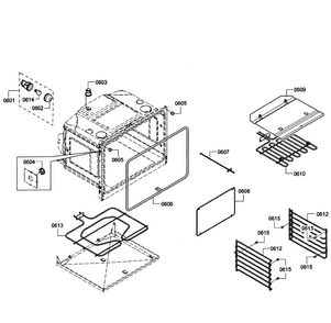 Oven Lower Diagram and Parts List for HBL3560UC 09 Bosch Wall Oven