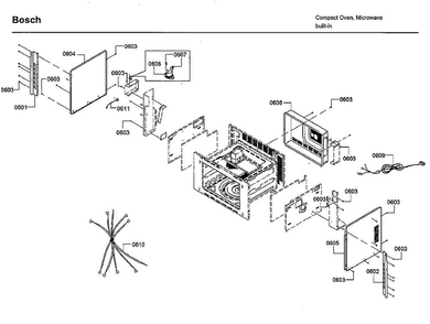 Frame Parts Diagram and Parts List for HMB57152UC 02 Bosch Microwave