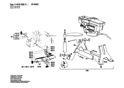 Section 2 Diagram and Parts List for 0603252003  Bosch Planer Jointer