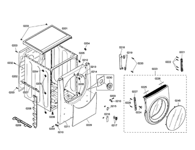 Body/door Diagram and Parts List for WTMC8330CN 05 Bosch Dryer