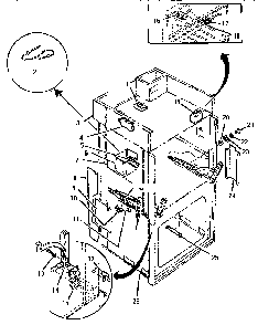 Body Diagram and Parts List for CMT231-01  Thermador Microwave