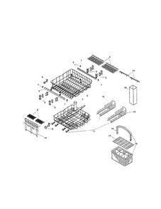 Racks Diagram and Parts List for SMU7052UC 14 Bosch Dishwasher
