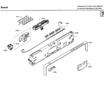 Control Panel Diagram and Parts List for SHV68P03UC 63 Bosch Dishwasher