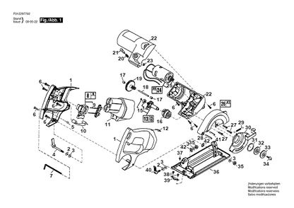 Bosch 2977type1 (F012x97702) Diagram and Parts List for 2977 (TYPE 1)(F012X97702) Bosch Circular Saw