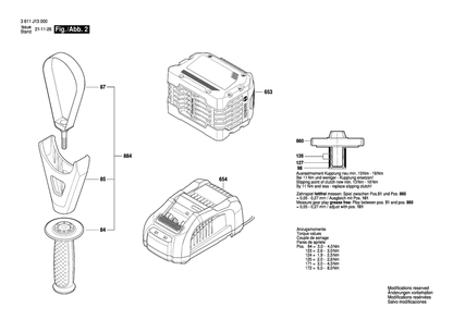 Page 2 Diagram and Parts List for GBH18V-45C 3611J13110 Bosch Hammer Drill