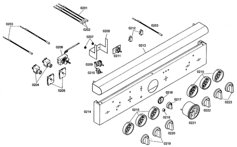 Control Panel Diagram and Parts List for PRG364EDG01  Thermador Range
