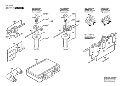 Section 2 Diagram and Parts List for GBH2S 0611226039 Bosch Hammer Drill