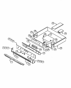 Burner Box Assembly Diagram and Parts List for RDF30  Thermador Range