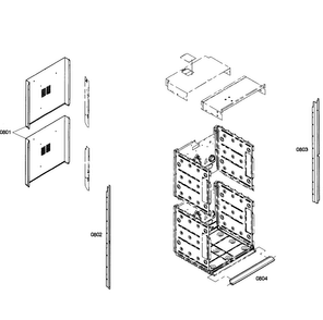Cabinet Assy Diagram and Parts List for HBN5650UC 03 Bosch Wall Oven