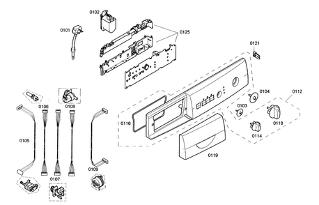 Control Panel Diagram and Parts List for WFL2090UC 11 Bosch Washer