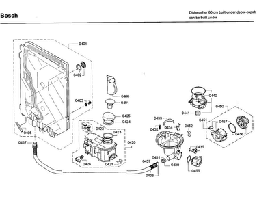 Pump Diagram and Parts List for SGE68U55UC C6 Bosch Dishwasher