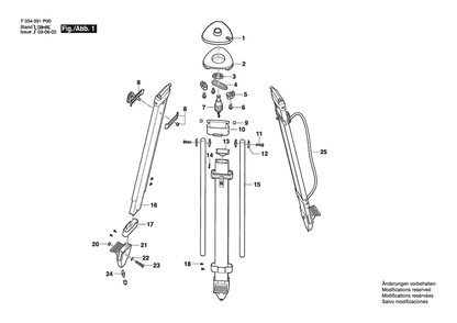 Section 1 Diagram and Parts List for 60-FGHD20-ON F034091P02 Bosch Tool Stand & Cart