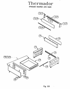 Storage Drawer And Base Diagram and Parts List for REF30RS 9707 & UP Thermador Range