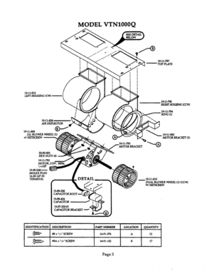 03 - MODEL VTN1000Q Diagram and Parts List for VTR1000Q  Bosch Range Hood