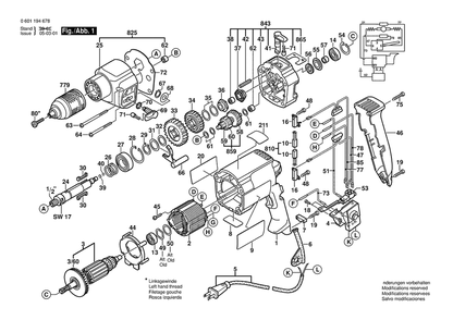 Section 1 Diagram and Parts List for GSB20-2 0601194678 Bosch Hammer Drill