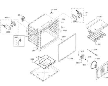Cavity 2 Diagram and Parts List for HBLP651LUC 01 Bosch Wall Oven