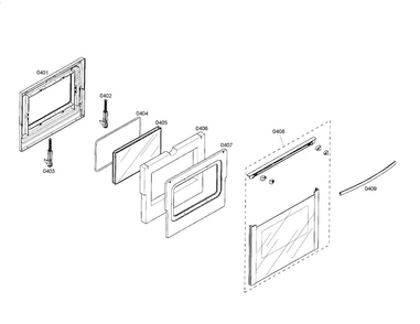 Door Diagram and Parts List for HDI7052U 01 Bosch Range