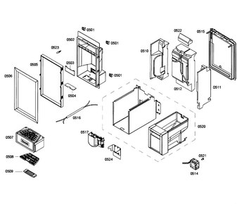Dispenser Diagram and Parts List for T18ID80NLP 28 Thermador Freezer