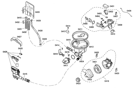 Pump Assy Diagram and Parts List for SHX43M05UC 48 Bosch Dishwasher