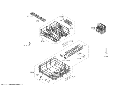 Diagram 5 Diagram and Parts List for SGX68U55UC-D5  Bosch Dishwasher