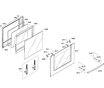 Door Assy Diagram and Parts List for HBL8450UC 07 Bosch Wall Oven