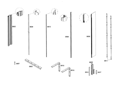 Trim Diagram and Parts List for T18ID80NLP 42 Thermador Freezer