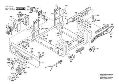 Section 3 Diagram and Parts List for GTS10J 3601M305D2 Bosch Table Saw