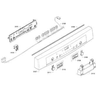 Control Panel Diagram and Parts List for SHE6AF02UC 03 Bosch Dishwasher