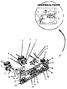 Rear Control Panel Diagram and Parts List for CMT227  Thermador Microwave