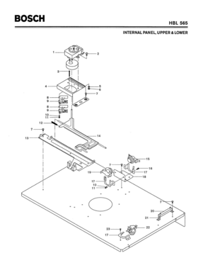 04 - INTERNAL PANEL, UPPER & LOWER Diagram and Parts List for HBL565  Bosch Range