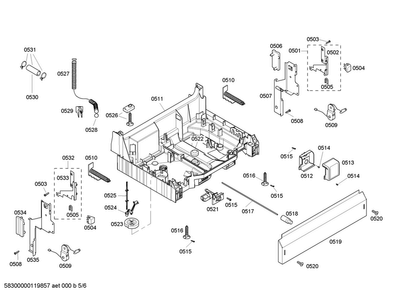 Base Assy Diagram and Parts List for SHE46C06UC 38 Bosch Dishwasher