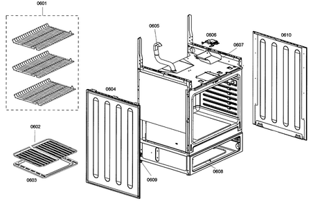 Shelf Assy Diagram and Parts List for HES345U 01 Bosch Range