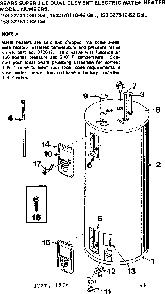 Non-functional Replacement Parts Diagram and Parts List for 153327610  Kenmore Water Heater