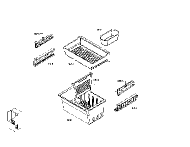 Drawer/ice bin/container Diagram and Parts List for B26FT50SNS 01 Bosch Refrigerator
