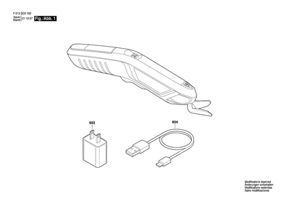 Diagram Diagram and Parts List for HSSC-01 F 013 SC0 100 Bosch Nibbler & Shears