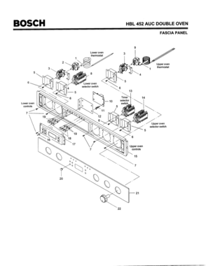 06 - FASCIA PANEL Diagram and Parts List for HBL452AUC(FD8202-)  Bosch Wall Oven