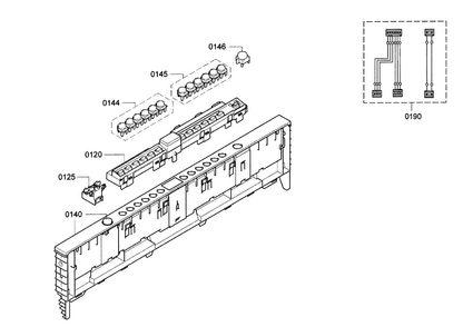 Control Panel Diagram and Parts List for SGV68U53UC A5 Bosch Dishwasher