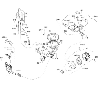 Pump Diagram and Parts List for SHU43C02UC 47 Bosch Dishwasher