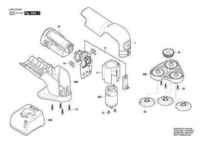 Diagram 1 Diagram and Parts List for 3603JC9002  Bosch Sander Grinder