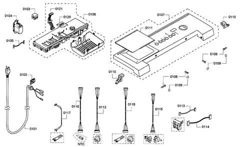 Control Assy Diagram and Parts List for WFMC5440UC 13 Bosch Washer