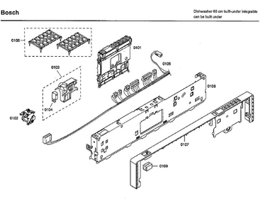 Control Panel Diagram and Parts List for SHX46L15UC 52 Bosch Dishwasher