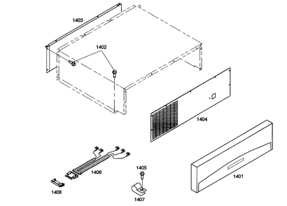 Top Grill Diagram and Parts List for KBUDT4255E 01 Thermador Refrigerator